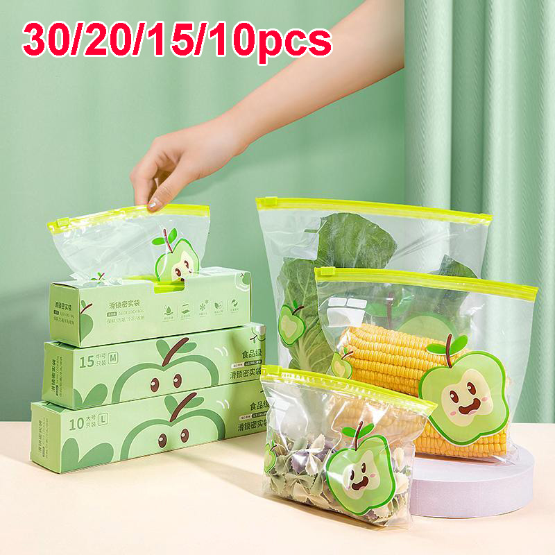 Food Storage Bags Reusable - 再利用可能なジップロックバッグ食品グレード透明保存袋冷蔵庫鮮度保持バッグ食品密封フルーツ食品冷凍専用