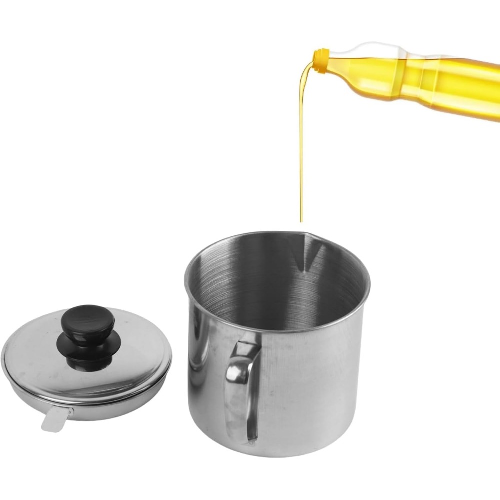 Herb Keeper Container - キッチンオイルコンテナ,業務ベーシックコングリースを保存するためのストレーナー付き,調理およびグリースの残留物の保管