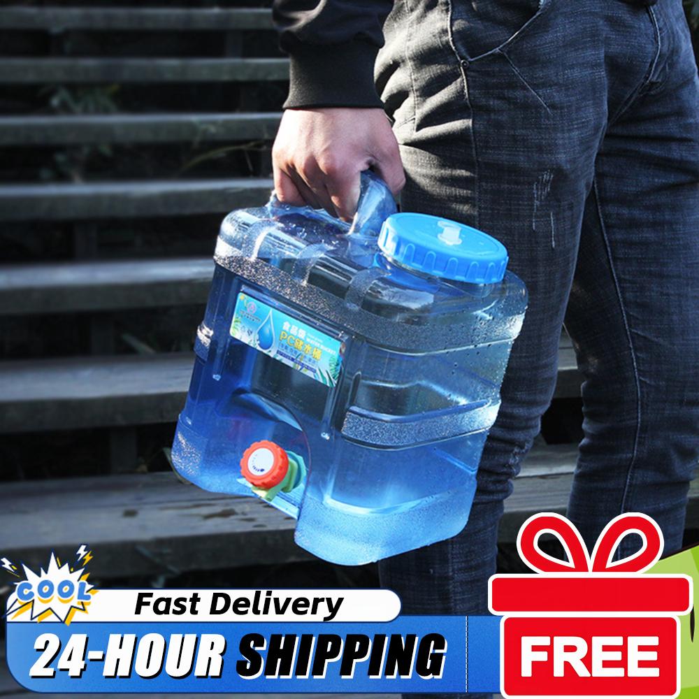 Food Storage Emergency - ポータブル水タンク 蛇口付き 7.5L 10L 15L 食品グレードPC製収納容器