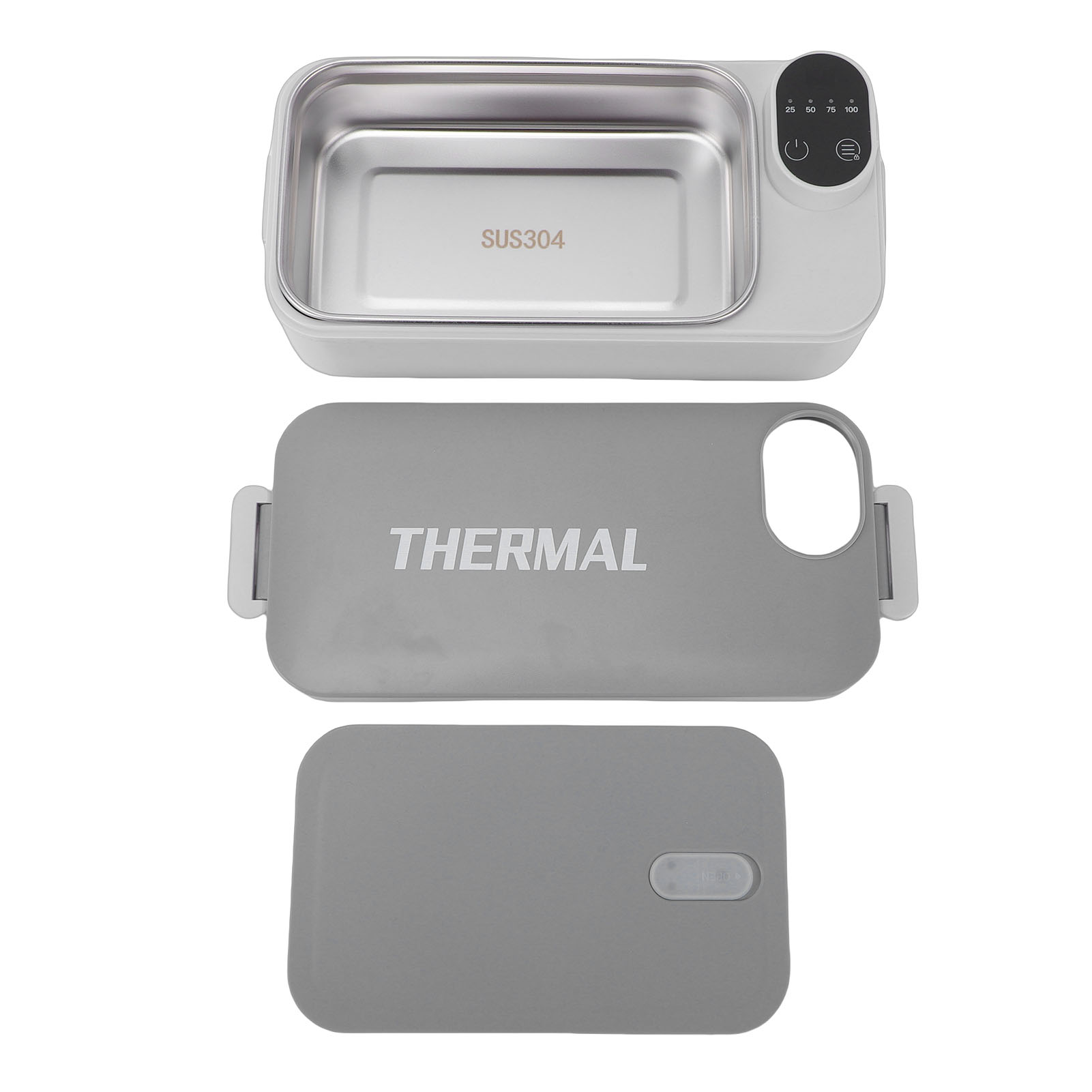 Food Storage Warmer - 加熱式ランチボックス 304ステンレス鋼製 ポータブルフードウォーマー デジタルディスプレイ付き オフィス 車