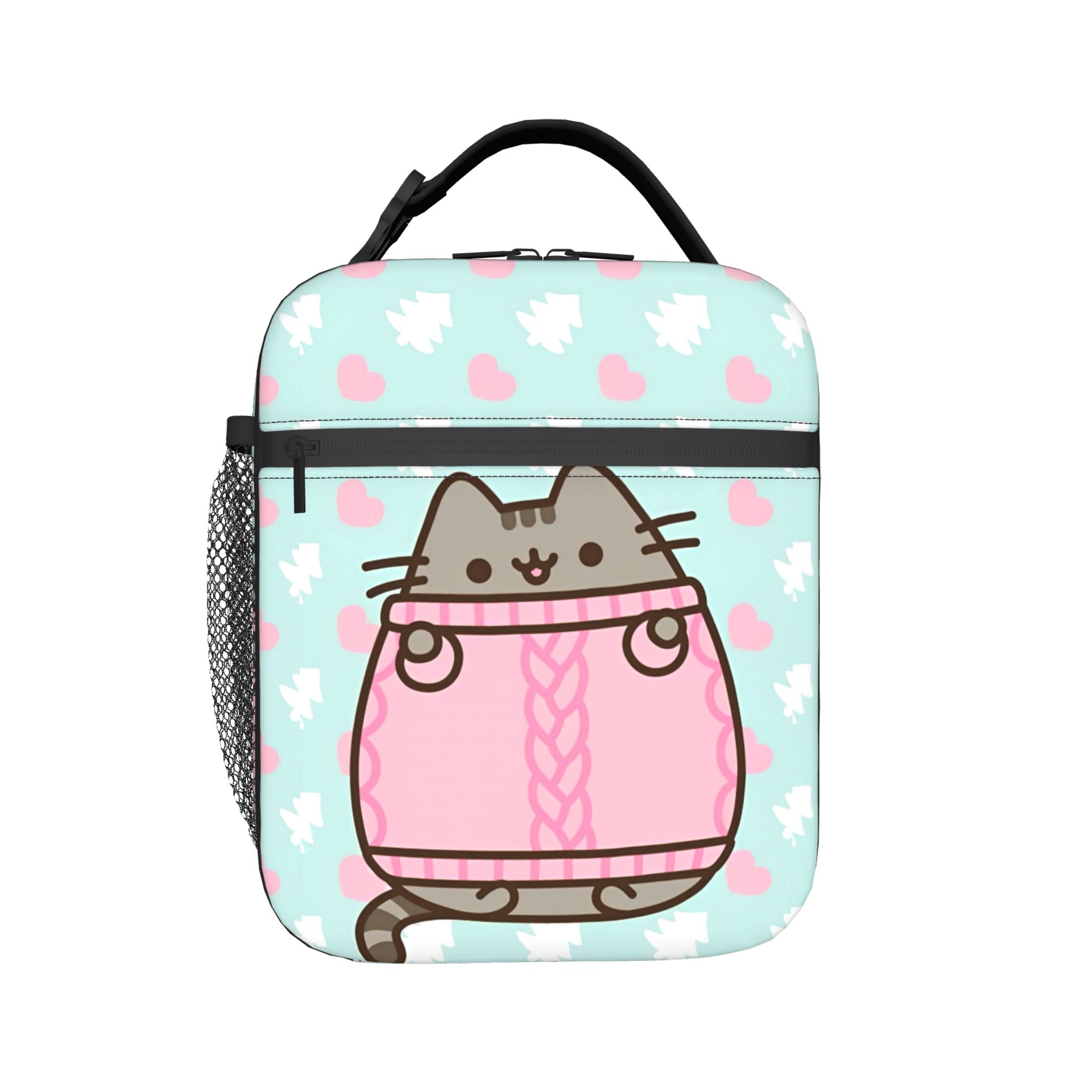 Food Storage Warmer - かわいい猫断熱ランチバッグポータブル P-Pusheencats 食事容器クーラーバッグランチボックストート大学ピクニック食品保存袋