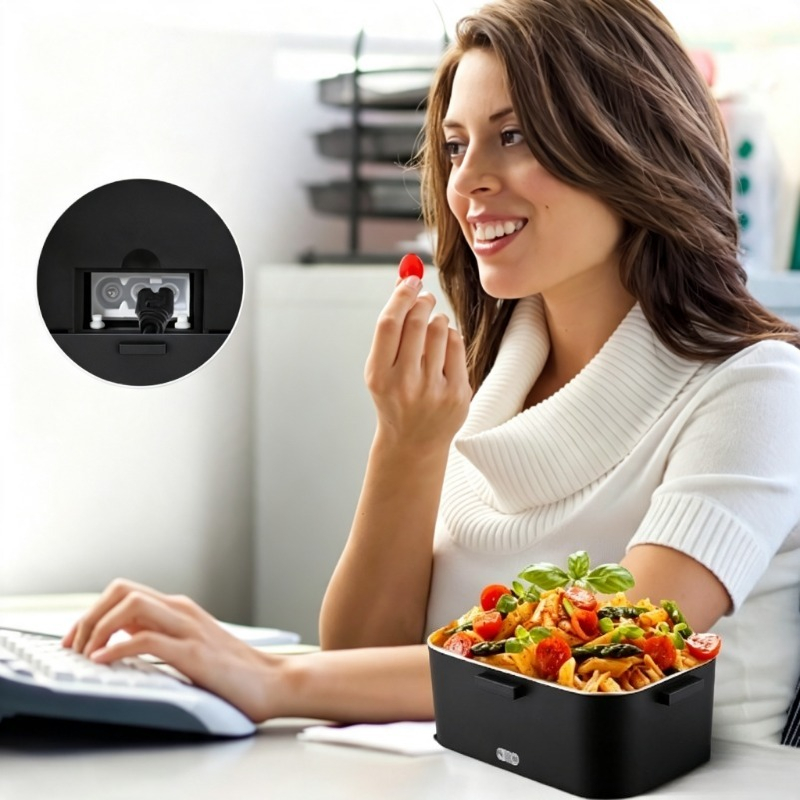 Food Storage Warmer - 電気加熱式ランチボックス 110V 家庭・オフィス用、ポータブルフードウォーマー、304ステンレス製加熱ランチ容器、電子レンジ不要、漏れ防止保温ランチボックス（大人用）
