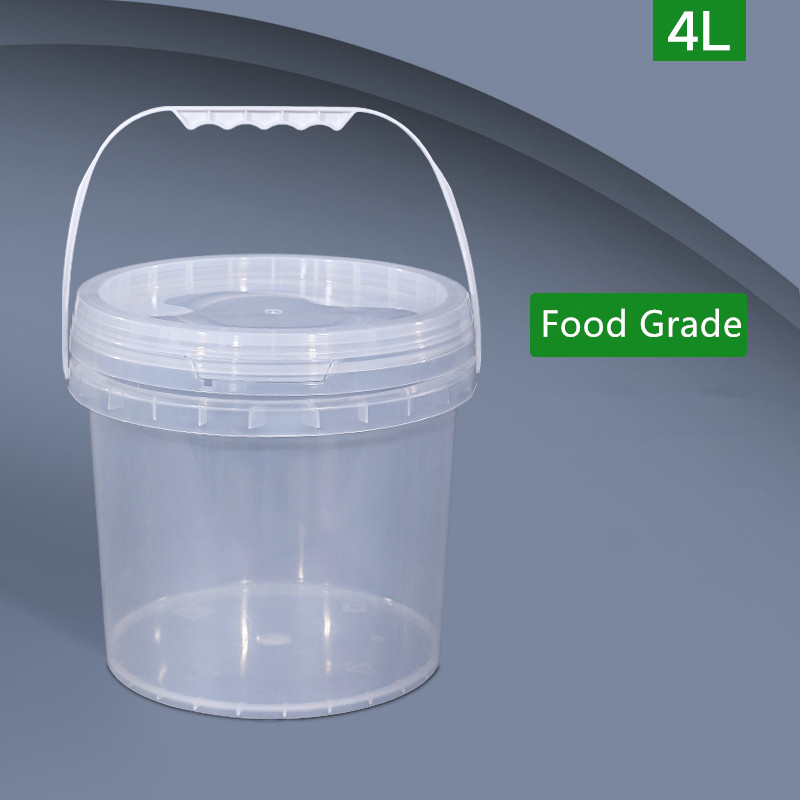 Food Storage Not Plastic - 丸いプラスチック製の保管容器,密閉されたシーリング液,食品グレード,pp材料,ペールファクトリー包装ボトル,1個,4 l