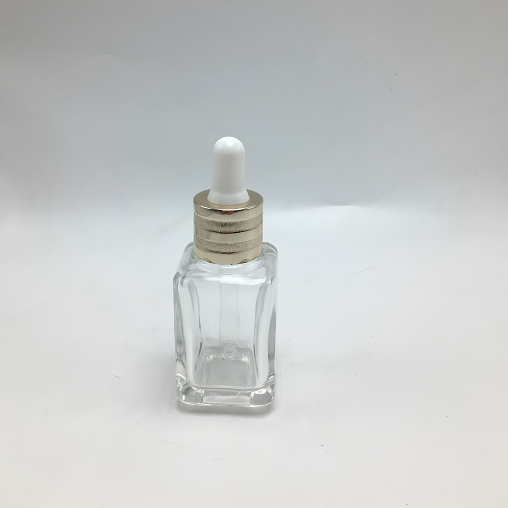 Food Storage Set Glass - 30ml角型ドロッパーボトル、エッセンシャルオイルディスペンサー、美容液/スキンケア用ガラスボトル