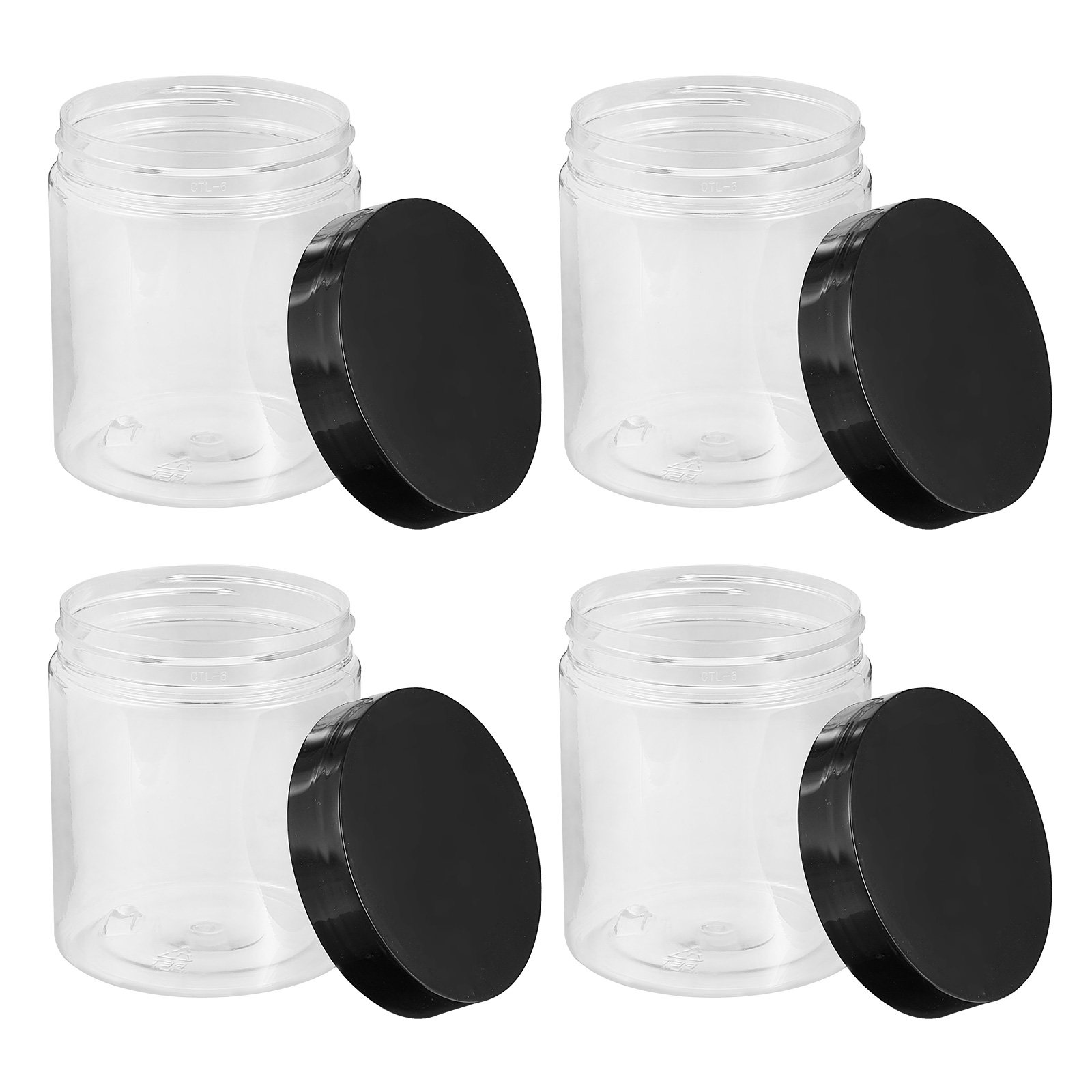 Food Storage Jars - 12個入り高級透明プラスチック保存容器、気密シール付き食品容器、家庭用キッチン、店舗、キャンディー、穀物、シリアル用