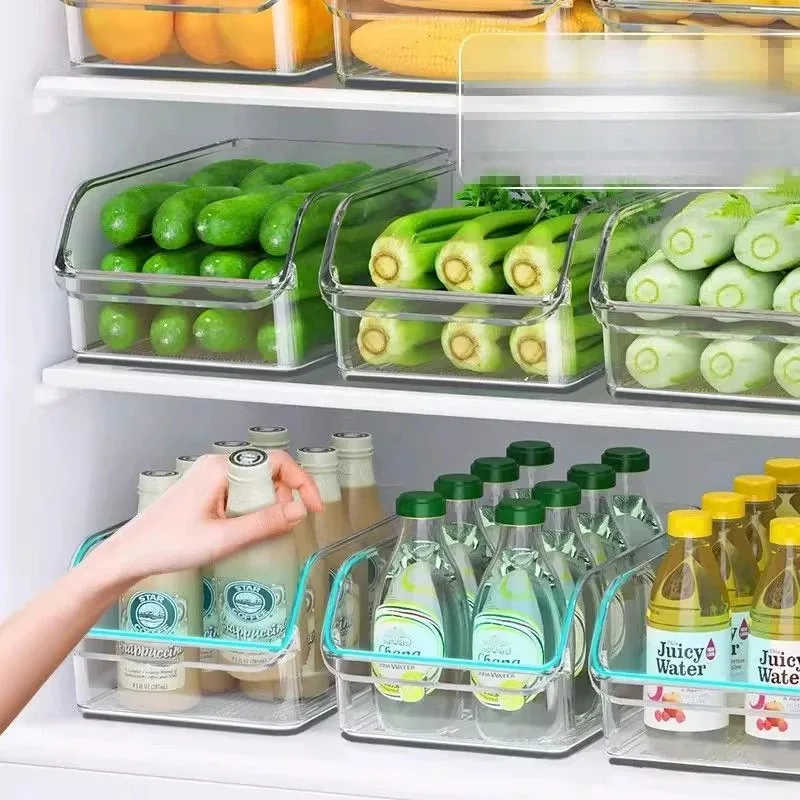 Food Storage Kitchen Cabinet - yes1/2個入り 冷蔵庫オーガナイザー 冷蔵庫収納ボックス 再利用可能な食品保存容器 冷蔵庫引き出しオーガナイザー 家庭用キッチン用