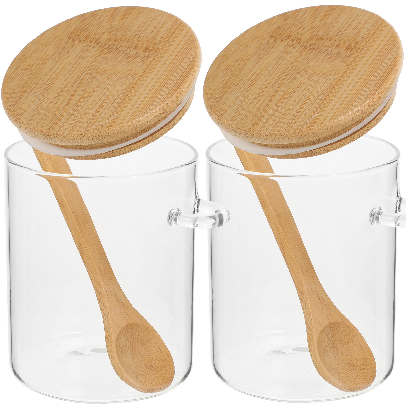 Food Storage Containers Glass - 2個入り小麦粉砂糖保存容器透明食品瓶キッチンジャーガラス茶瓶