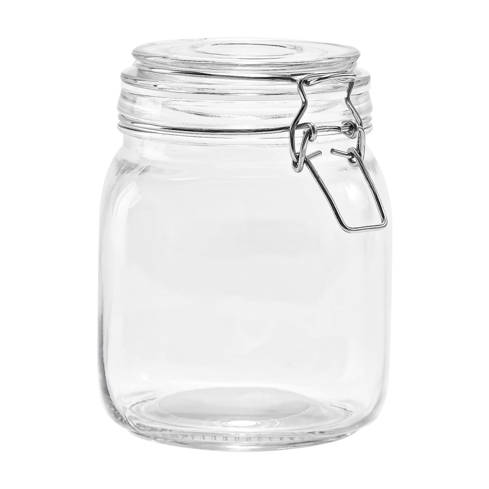 Food Storage With Glass Lids - メインステイズ 38オンス ガラス製食品保存容器 ロック式密閉蓋付き、キッチンパントリー収納容器