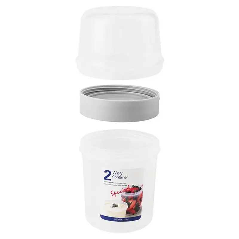Food Storage Yogurt - 朝食オートミールカップ鮮度保持シリアルナッツヨーグルトサラダ容器ポータブル食品ボックス二層弁当箱保存瓶