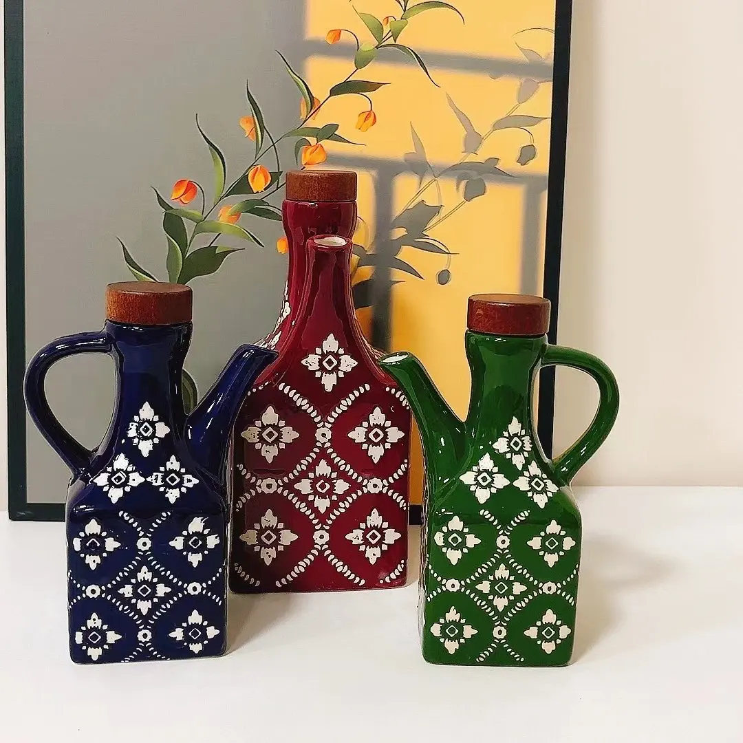 Herb Keeper Container - アメリカンオイルポット 家庭用セラミックボトル チリボトル 醤油 酢 オリーブオイル保存容器
