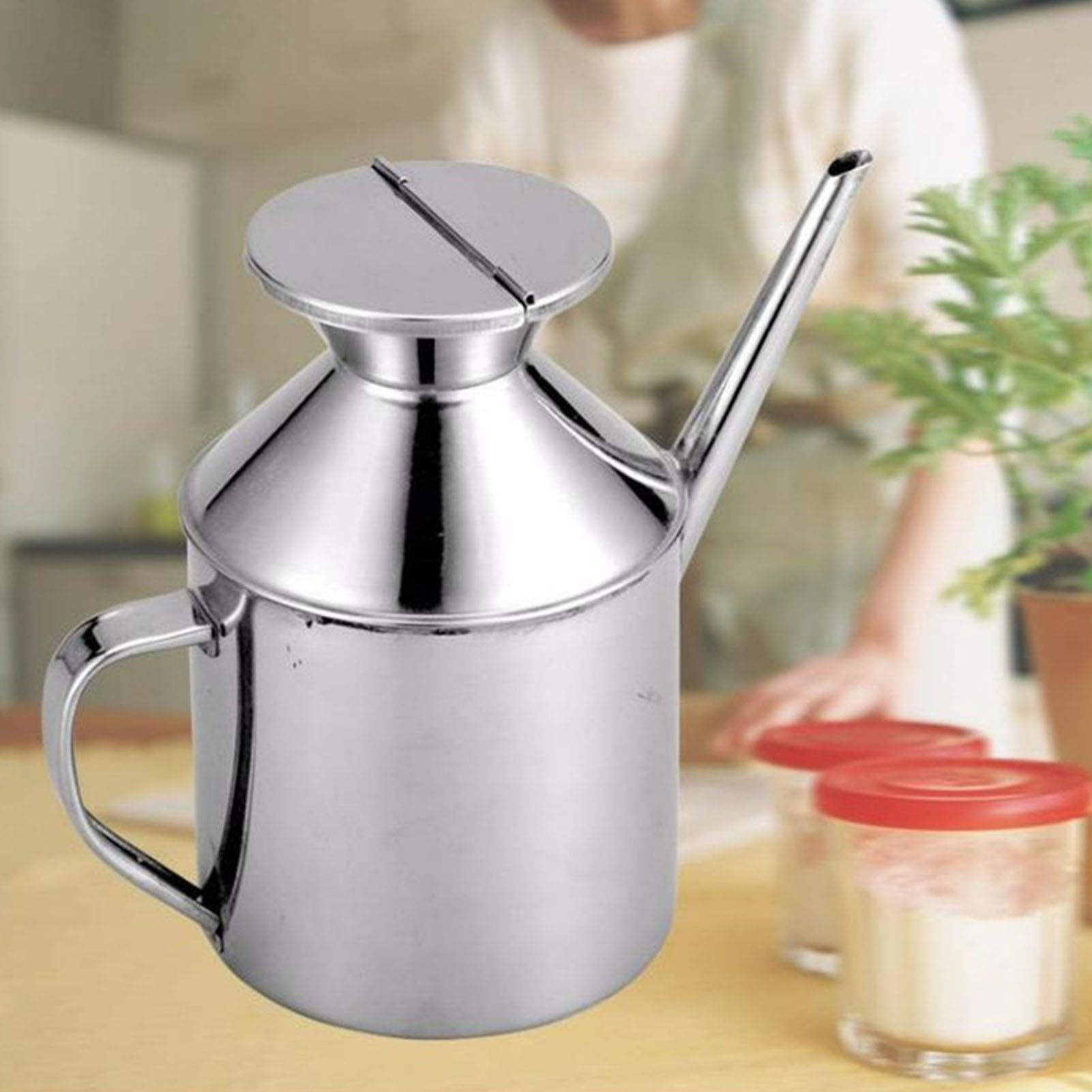 Herb Keeper Container - ステンレス鋼オイル缶多目的オイル容器オイルディスペンサーボトル醤油酢調理用ワインオイル保存容器