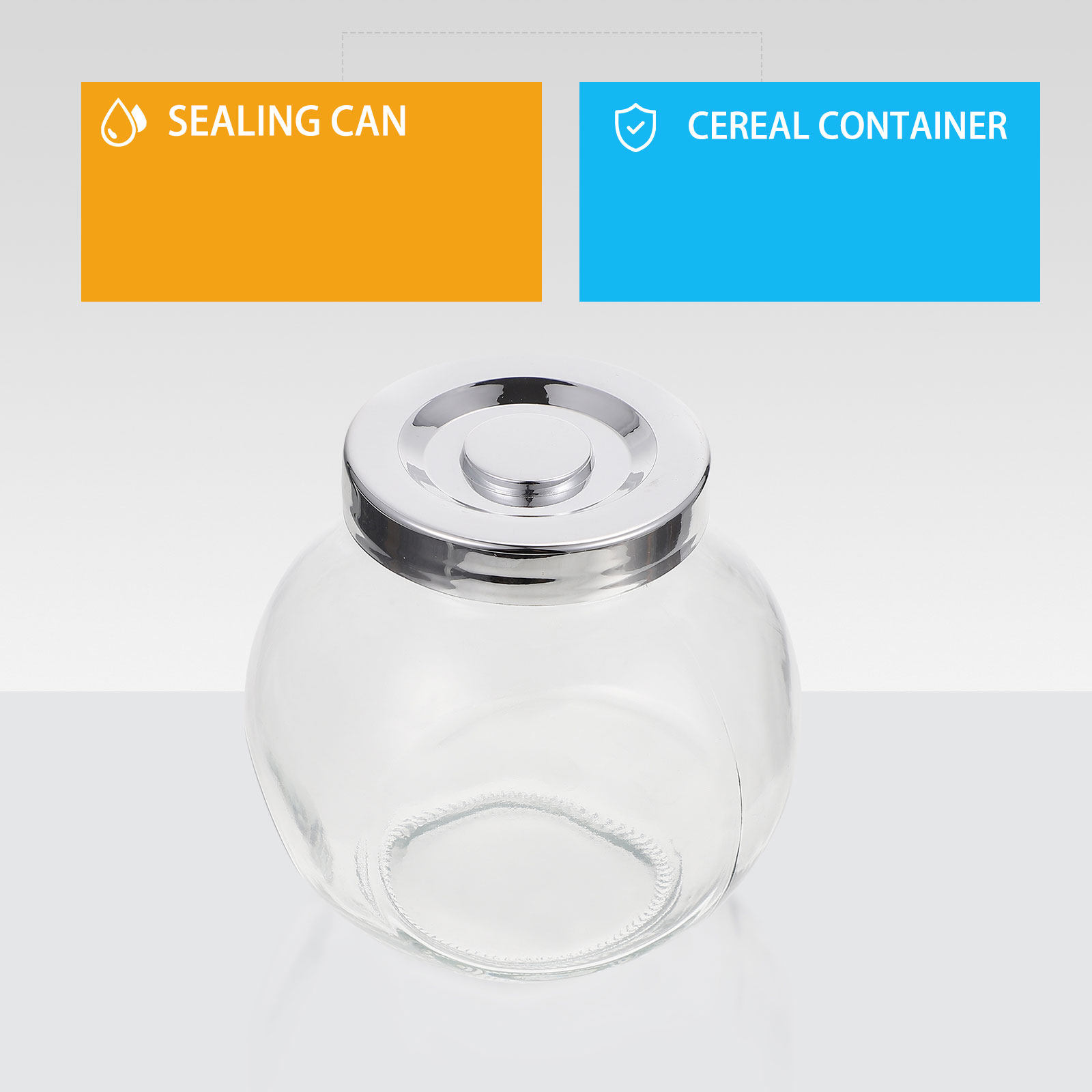 Food Storage Jars - 2個入りフルーツジャム保存瓶 家庭用キッチン食品保存瓶 高ホウケイ酸ガラス製 密閉保存瓶 防湿防塵