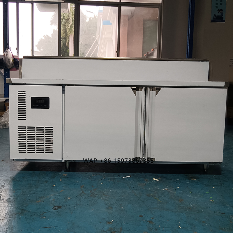 Food Storage For Refrigerator - 0～10℃低温業務用2ドアピザ準備台冷蔵庫自動霜取り冷蔵食品保存庫