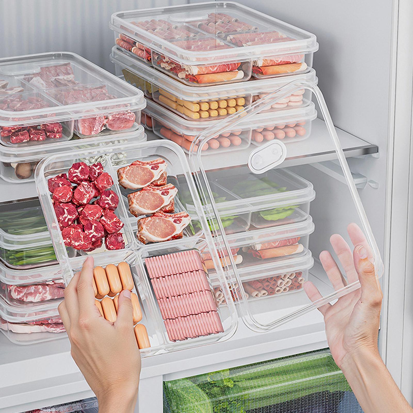 Food Storage Vegetables - 1PC 冷蔵庫収納ボックス肉野菜鮮度保持収納ボックス透明食品保存ボックスキッチンオーガナイザーボックス