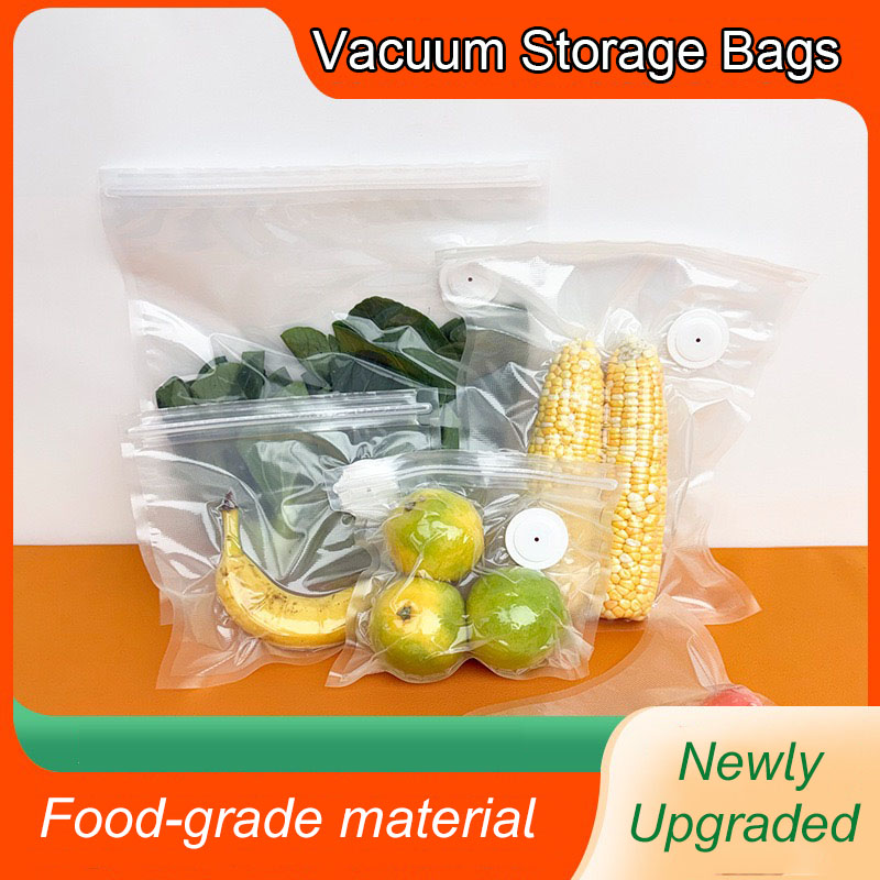 Food Storage Reusable Bags - 新しい再利用可能な真空保存袋 キッチン野菜果物包装袋 食品シーラーバッグ 鮮度保持シーリングポーチ
