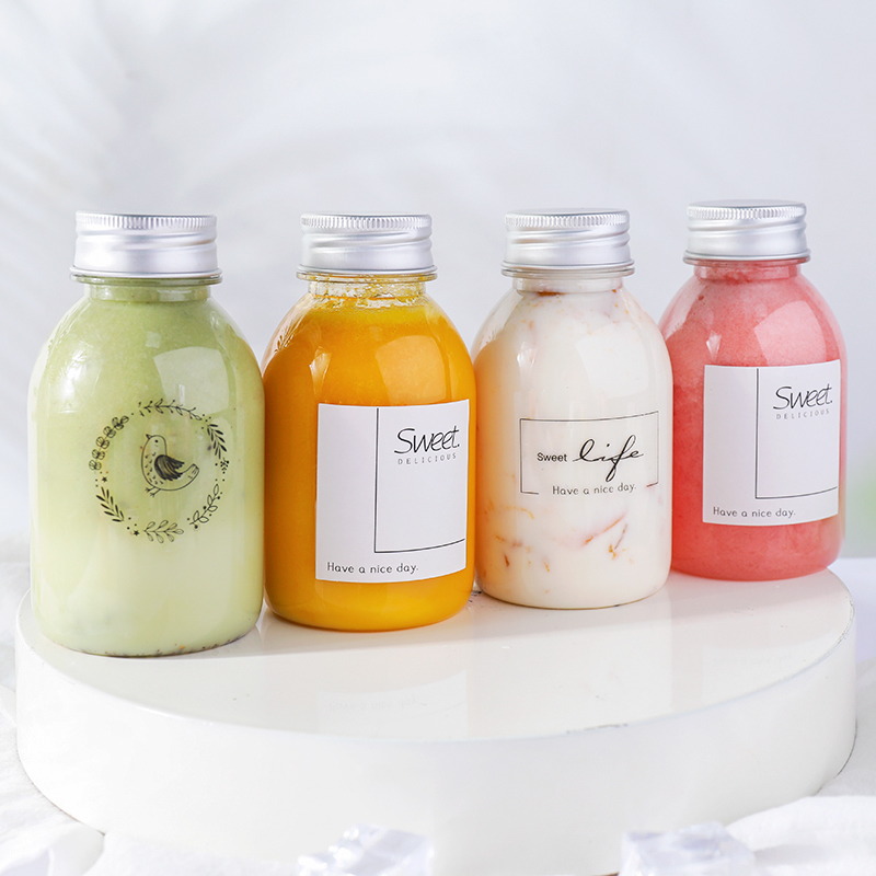 Food Storage Yogurt - 10 ピース/ロット茶ミルクフルーツ水カップ飲料使い捨てヨーグルト食品グレードプラスチックボトルミルクティーショップジュースボトルパーティー