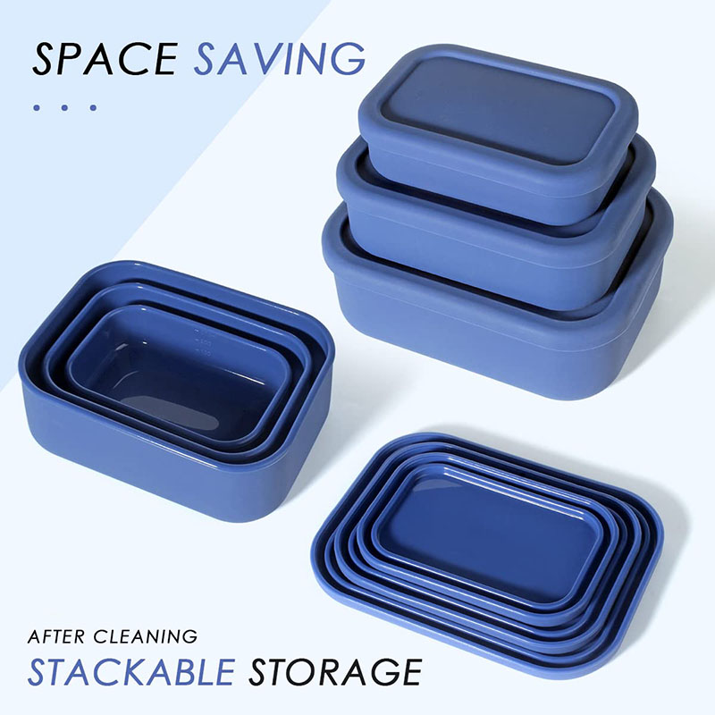 Food Storage Containers B&M - 漏れ防止弁当箱 再利用可能 BPAフリー 食事準備容器 食品食事保管用シリコン弁当箱 子供