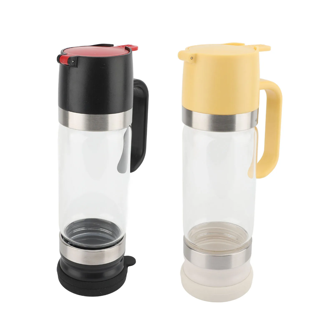 Herb Keeper Container - ハニーディスペンサー 350ml 透明ガラスシロップディスペンサー ハンドル付き 滴下防止ハニー容器 コーヒーショップ