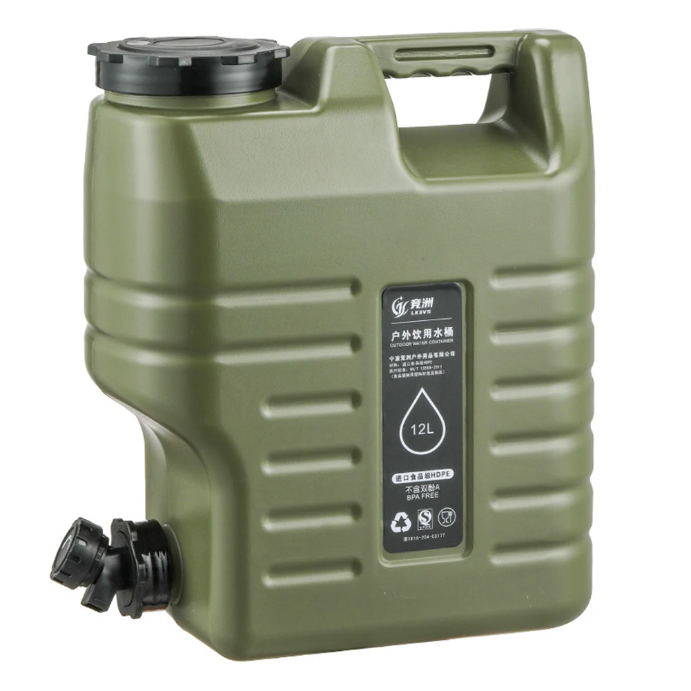 Food Storage Emergency - 3.2ガロン/12L キャンプ用ウォーターコンテナ ポータブル BPAフリー ウォーターバケット 食品グレードPE