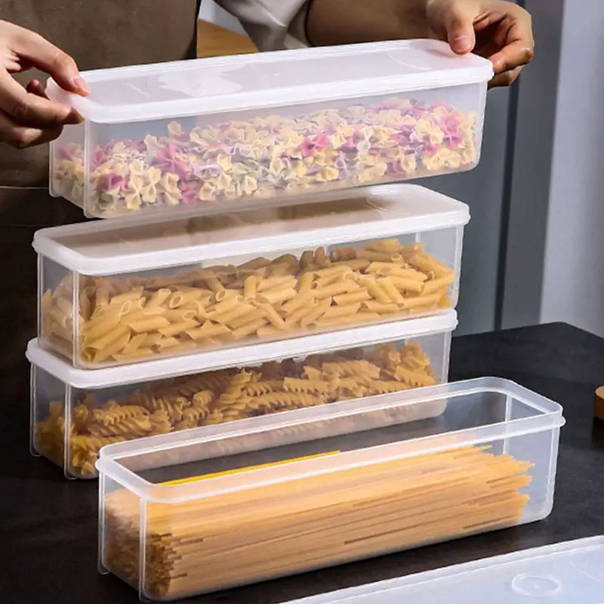 Food Storage For Refrigerator - 1つのプラスチック製透明収納ボックス、蓋付き冷蔵庫用食品保存ボックス、透明収納密封食品ボックス
