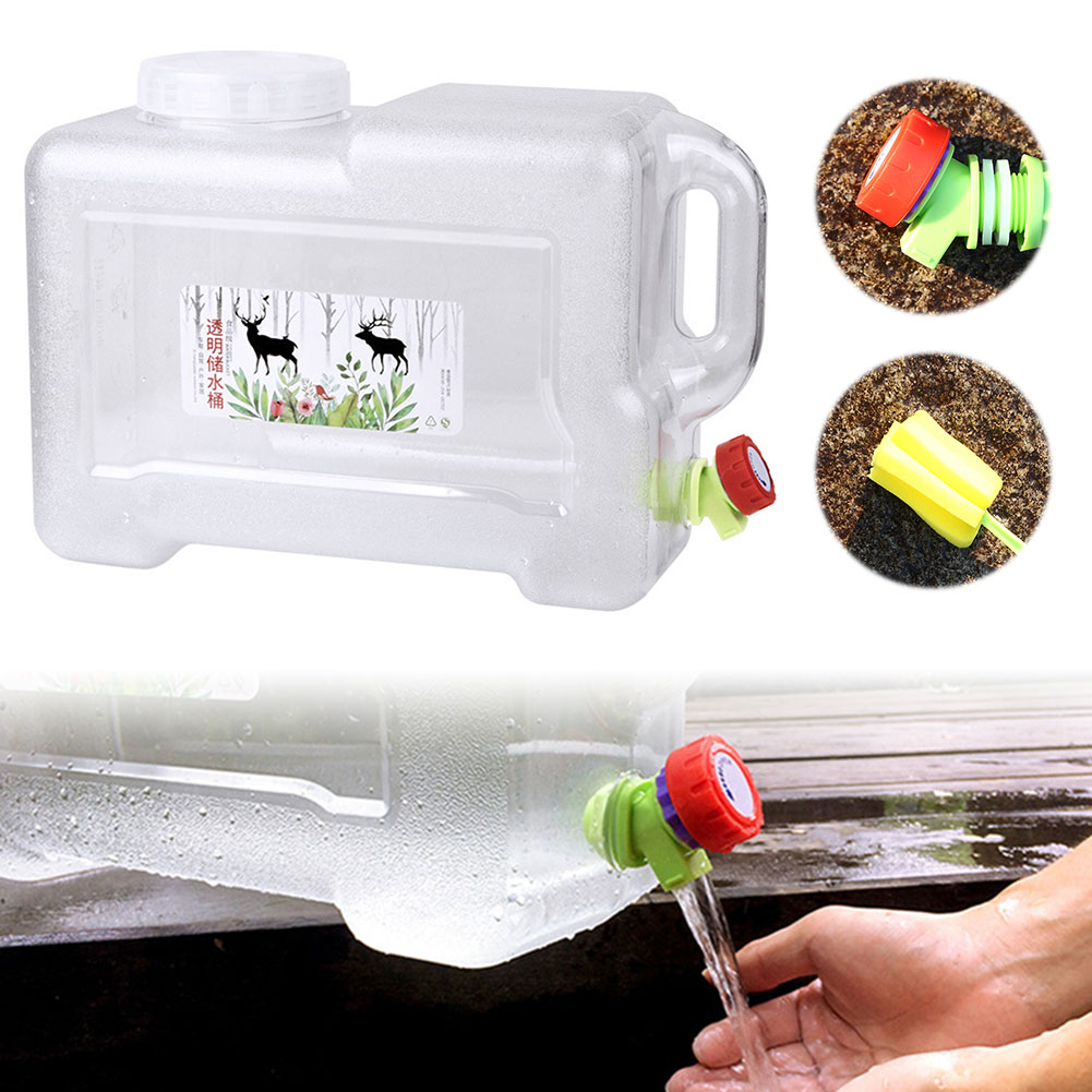 Food Storage Emergency - 12L/2.6ガロン ウォーターキャリアキューブ（蛇口＆持ち手付き）ポータブルウォーターキャリアバケツ キャンプ、テールゲーティング、パーティー、緊急時用