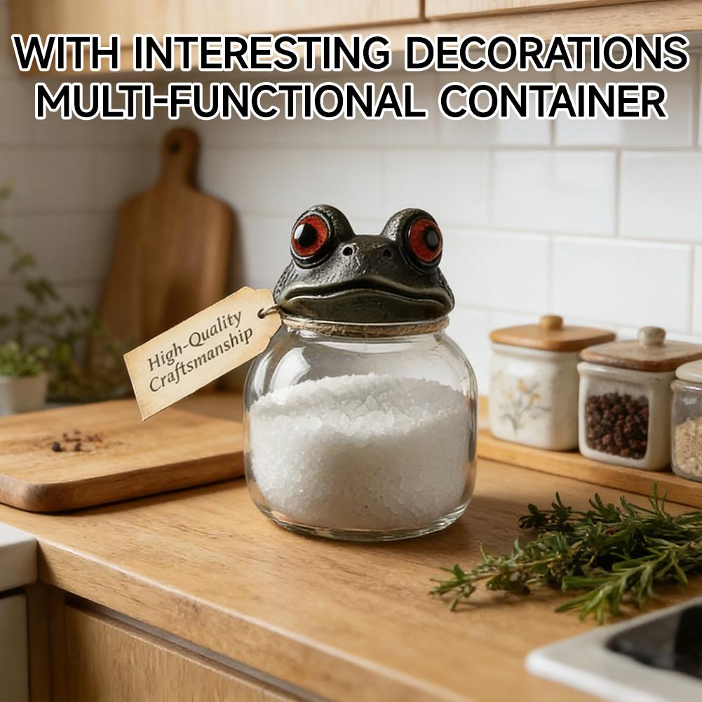 個々に手作りされた魔女風カエル型薬剤師用スパイスジャー 蓋付 - Herb Keeper Container のレビューと価格