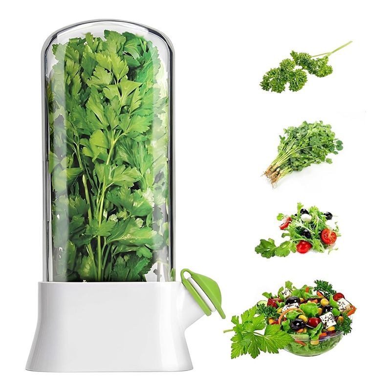 A23E-冷蔵庫用フレッシュハーブキーパー、冷蔵庫用省スペー - Herb Keeper Container のレビューと価格