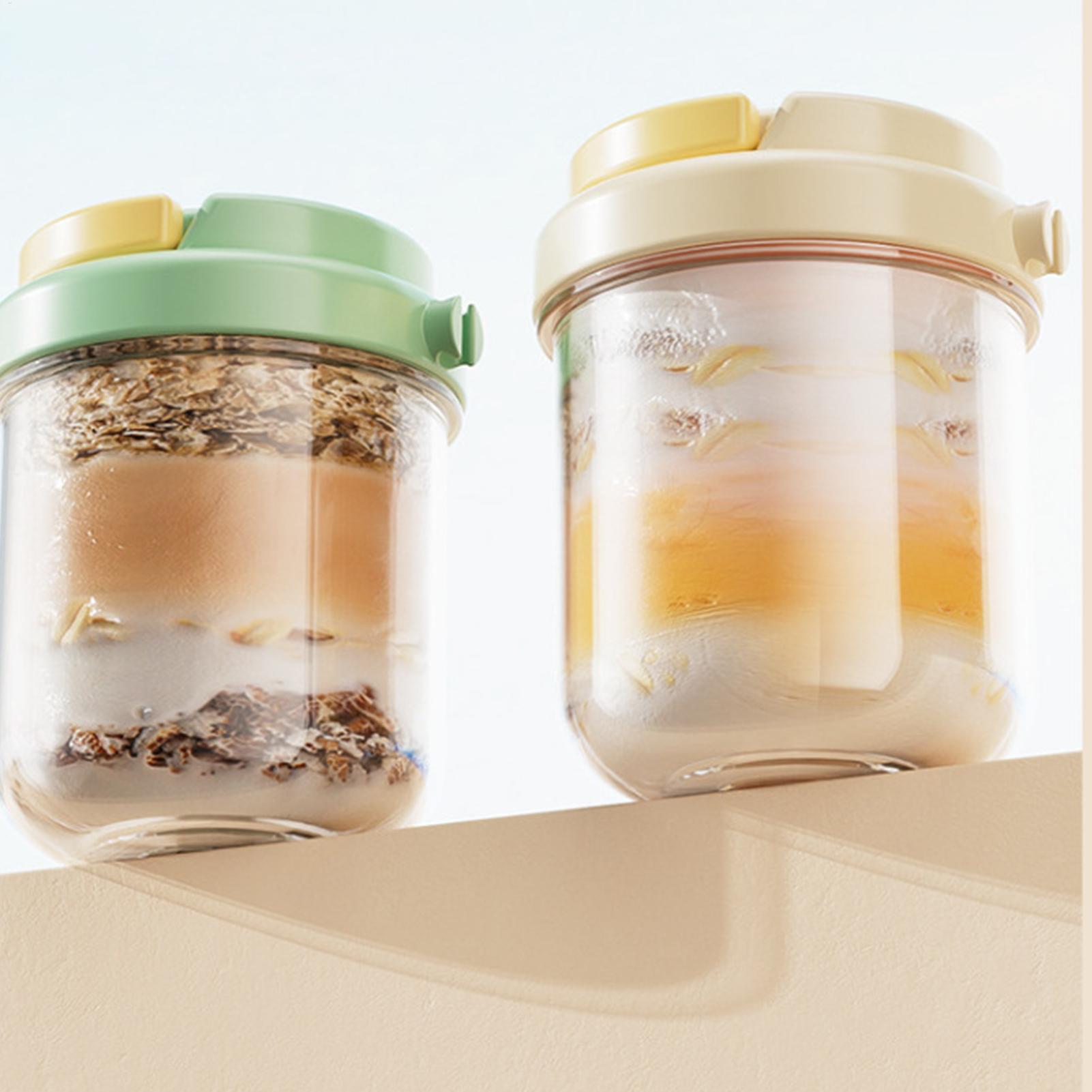 蓋付きガラス瓶 400ml 気密性漏れ防止朝食カップ スプー - Airtight Cereal Jar のレビューと価格