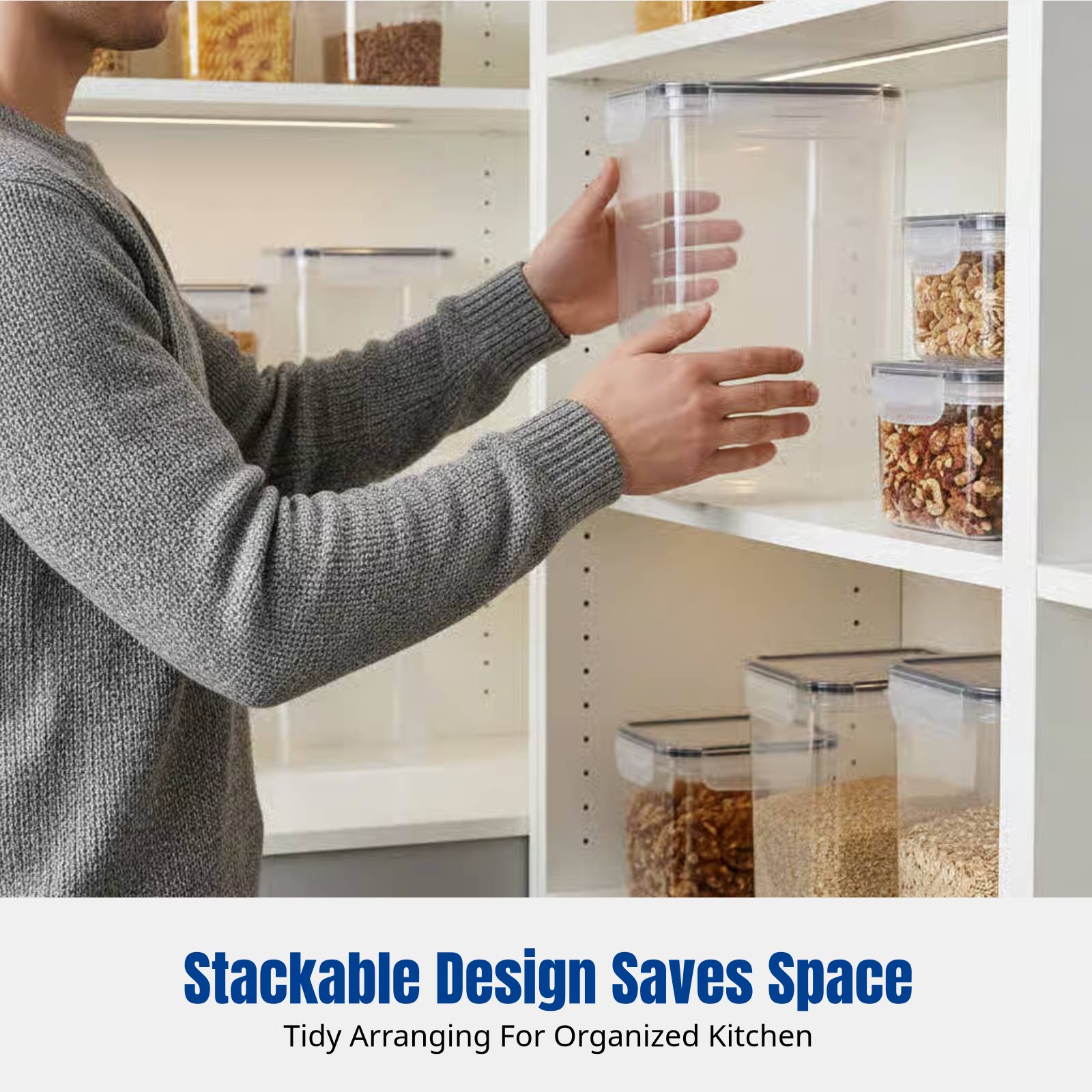 気密食品保存容器セット、大容量、透明、積み重ね可能、冷蔵庫用 - Food Storage For Refrigerator のレビューと価格