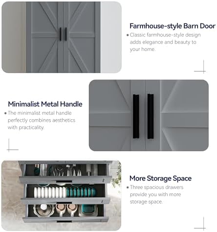 72インチLEDキッチンパントリーキャビネット、3段引き出し - Food Storage Kitchen Cabinet のレビューと価格