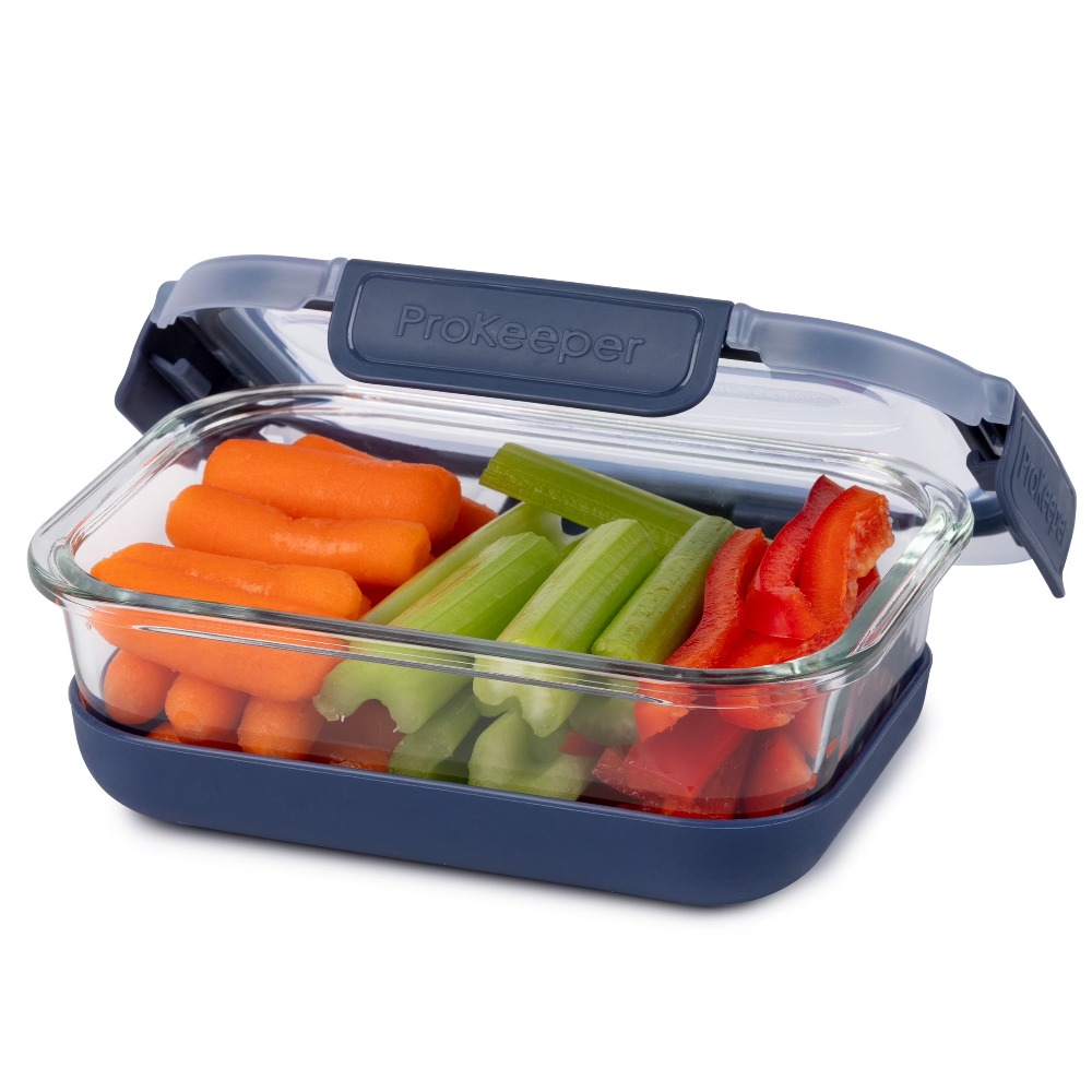 2.8カップガラス製食品保存容器、シリコンベースと気密ロック - Food Storage With Glass Lids のレビューと価格