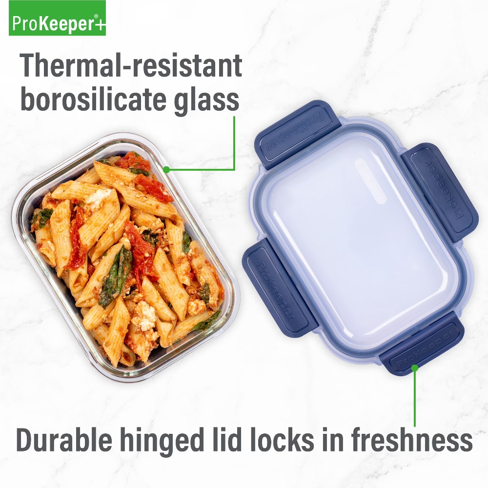 2.8カップガラス製食品保存容器、シリコンベースと気密ロック - Food Storage With Glass Lids のレビューと価格