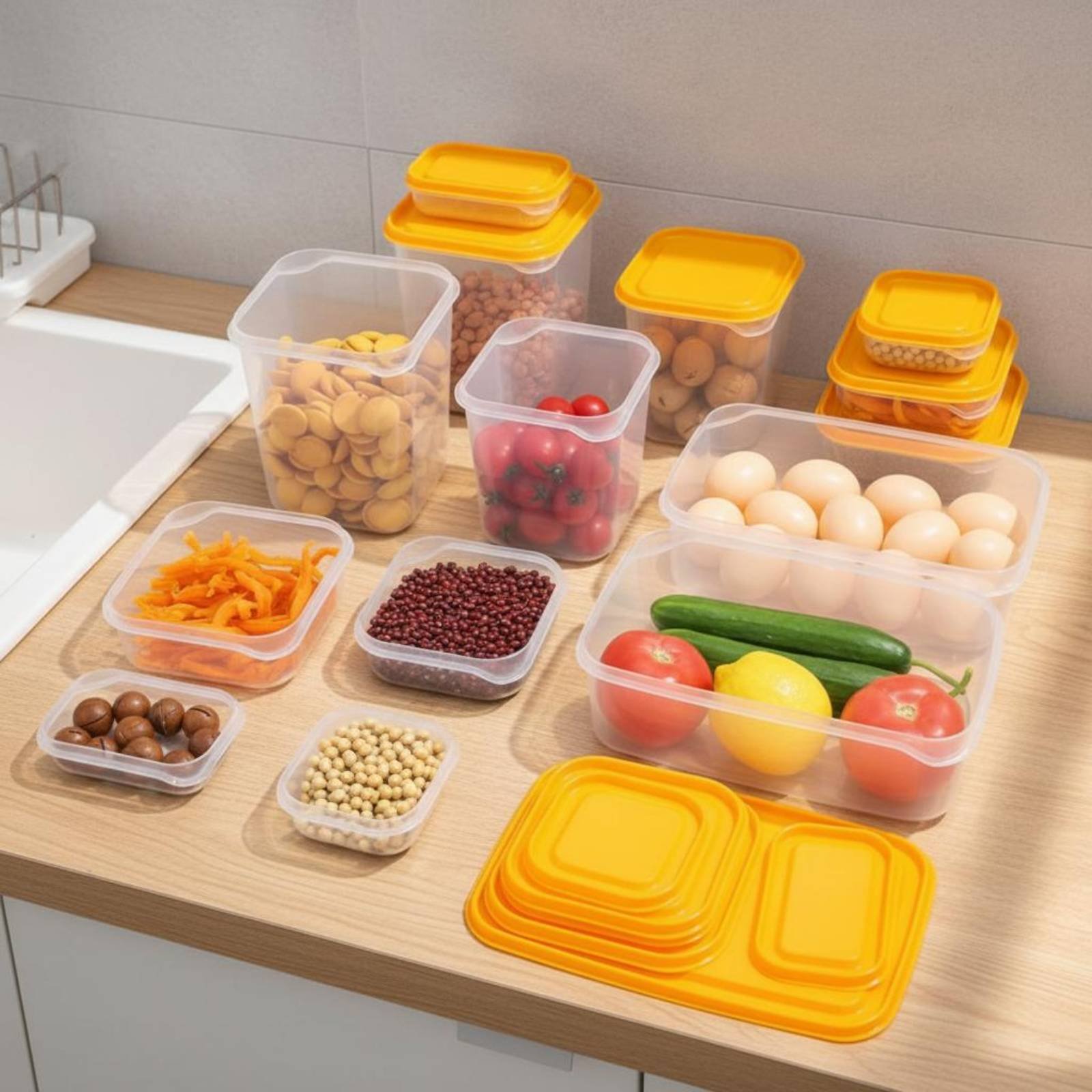 17個入り冷蔵庫収納ボックスセット、漏れ防止プラスチック食品 - Food Storage For Refrigerator のレビューと価格