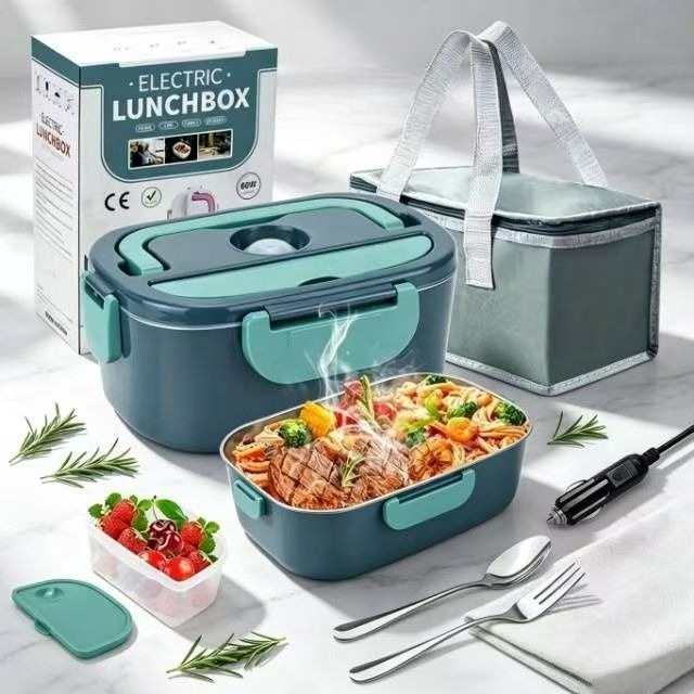 100W電気加熱ランチボックス1.5L、304ステンレス鋼製 - Food Storage Warmer のレビューと価格