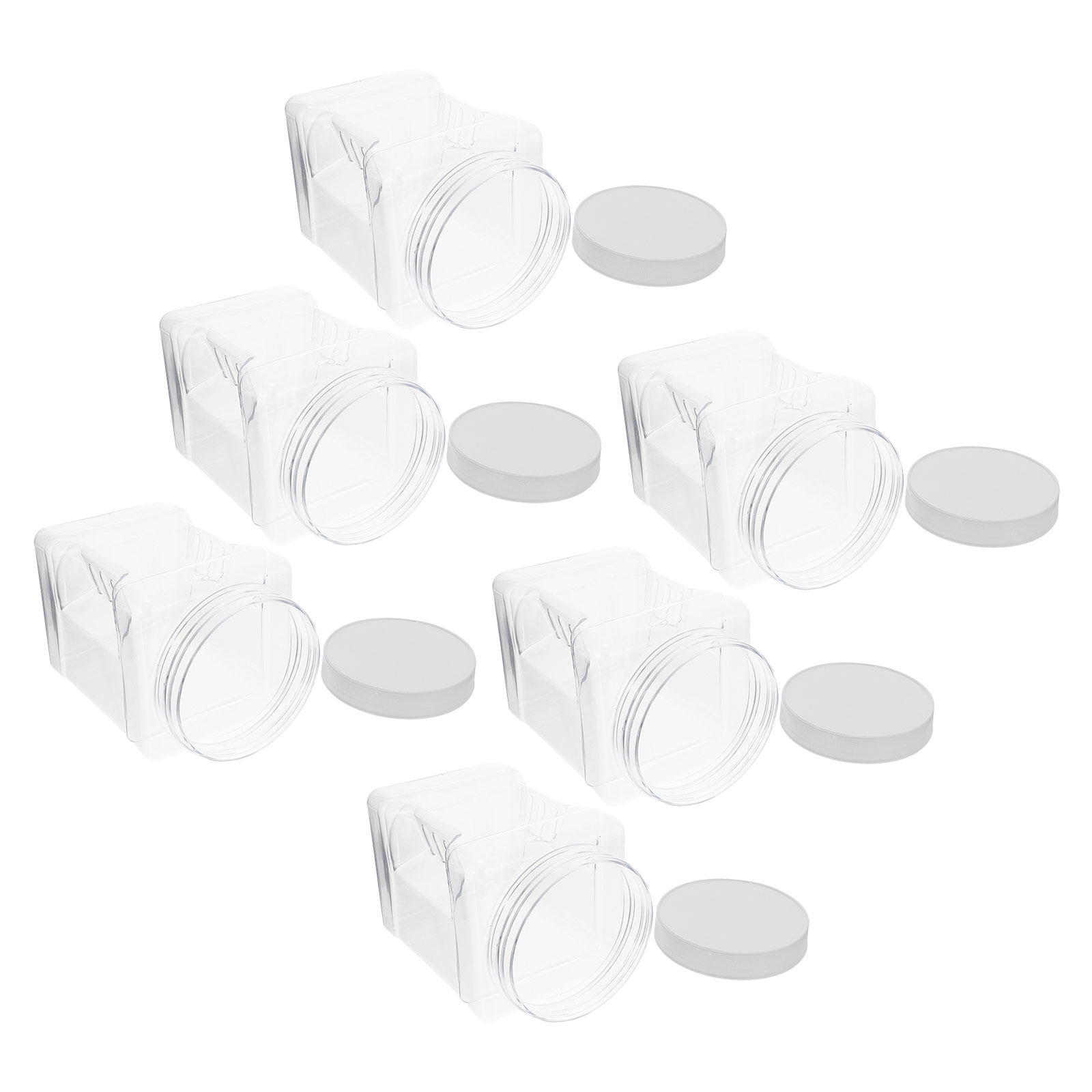 6個入り透明正方形キャニスター プラスチック製保存容器 密閉 - Food Storage Jars のレビューと価格