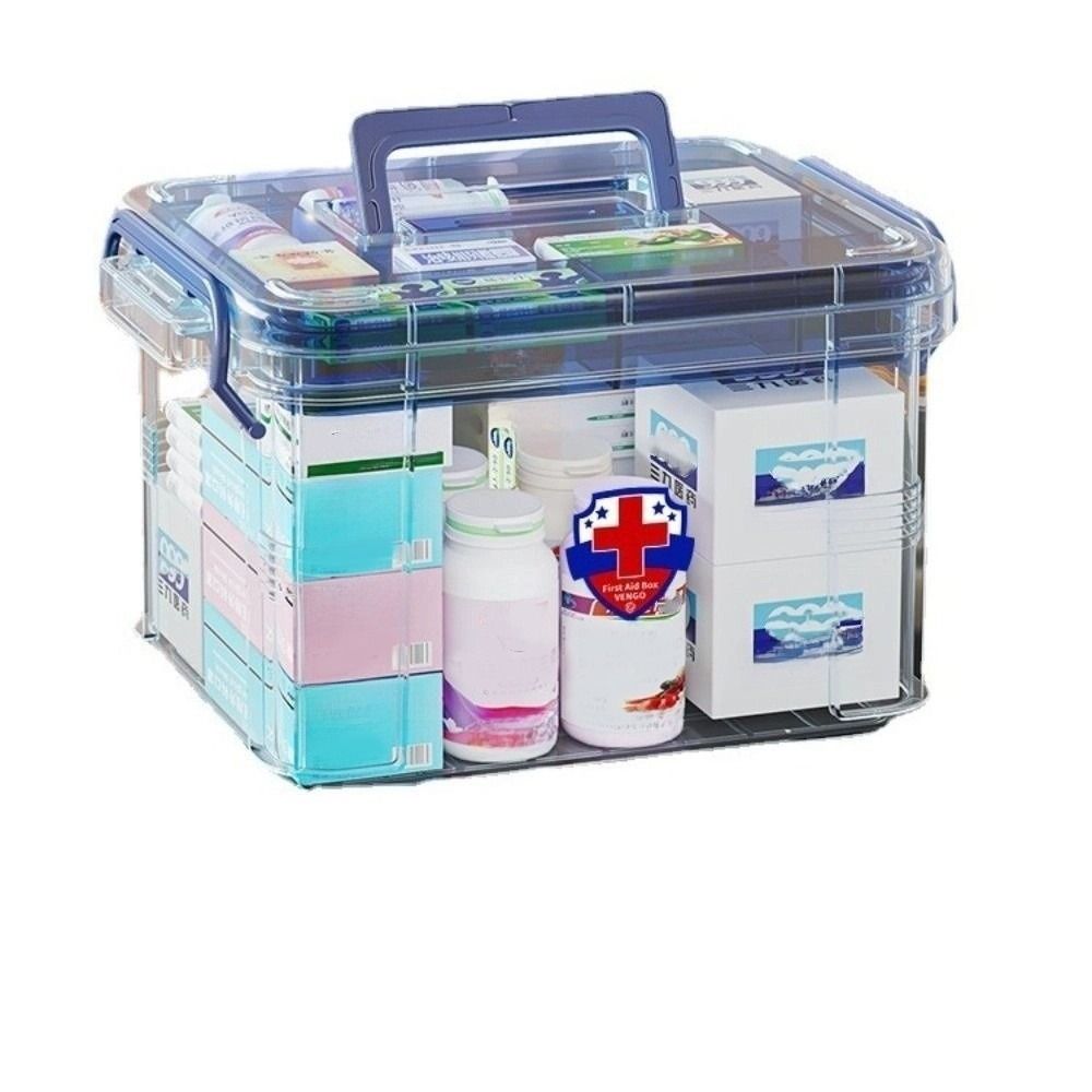 耐久性のある二重層ピル収納ボックス ハンドル付きプラスチック - Food Storage Emergency のレビューと価格