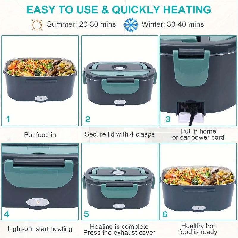 ポータブル電気フードウォーマーランチボックス 1.5L 60 - Food Storage Warmer のレビューと価格