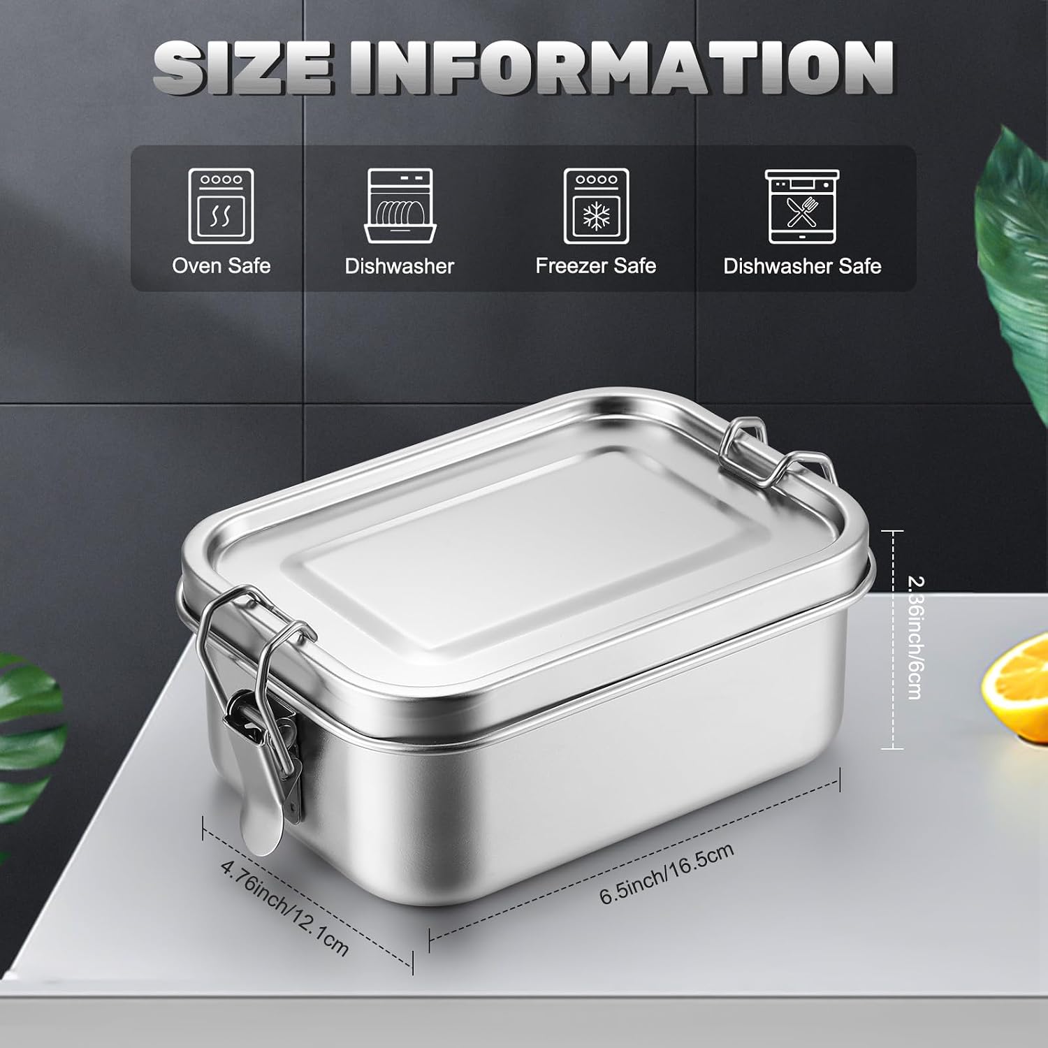 ステンレス製食品保存容器 蓋付き ランチボックス 冷蔵庫オー - Food Storage Containers B&M のレビューと価格