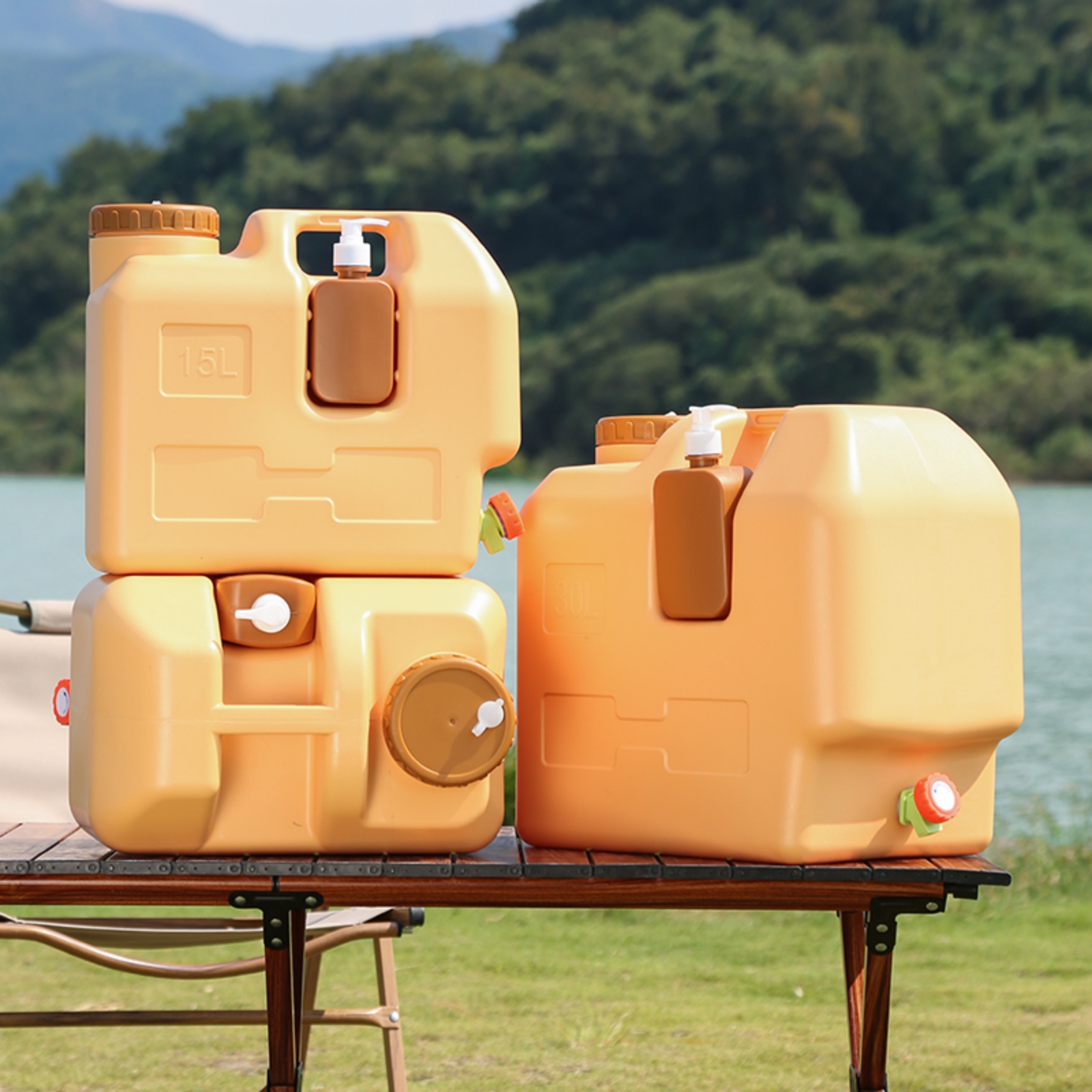 15L 水容器 蛇口とハンドサニタイザージャー付き 緊急用ウ - Food Storage Emergency のレビューと価格