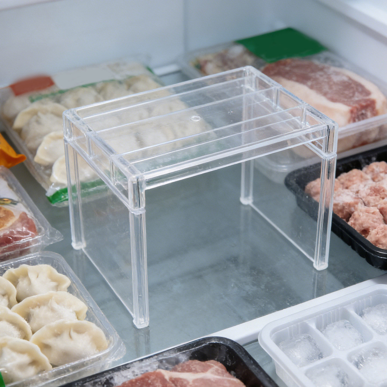 2個入り冷蔵庫オーガナイザーシェルフ、透明収納ラック、冷凍庫 - Food Storage For Refrigerator のレビューと価格