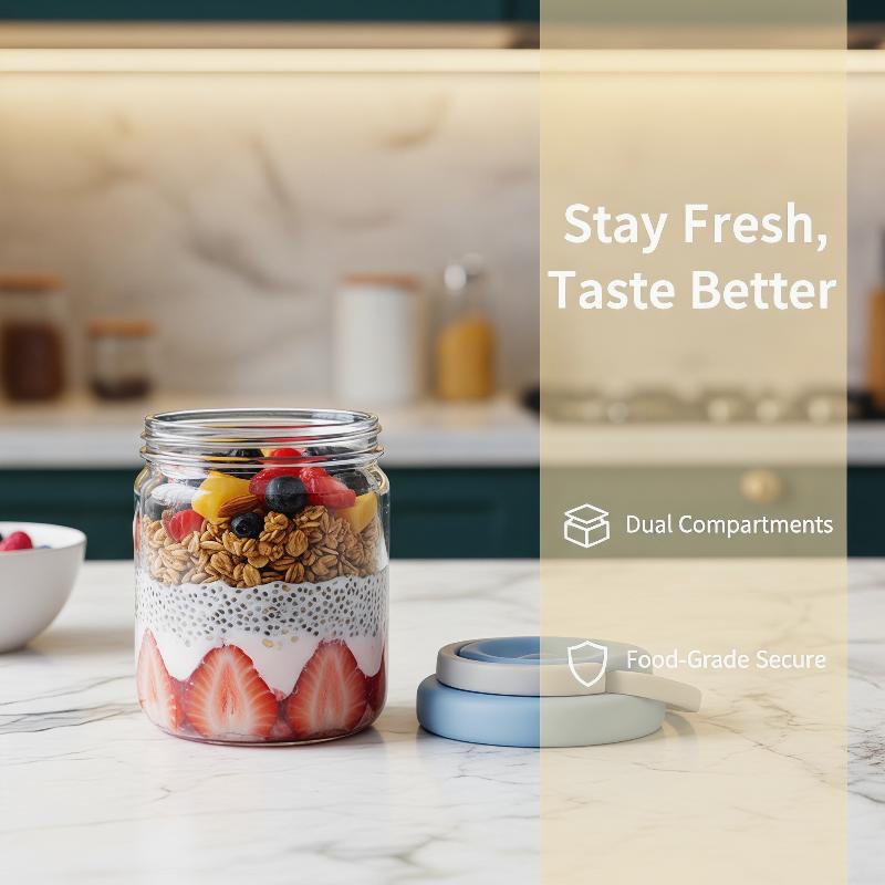 [E] 朝食カップ ポータブル オートミール シリアル ナッ - Food Storage Yogurt のレビューと価格