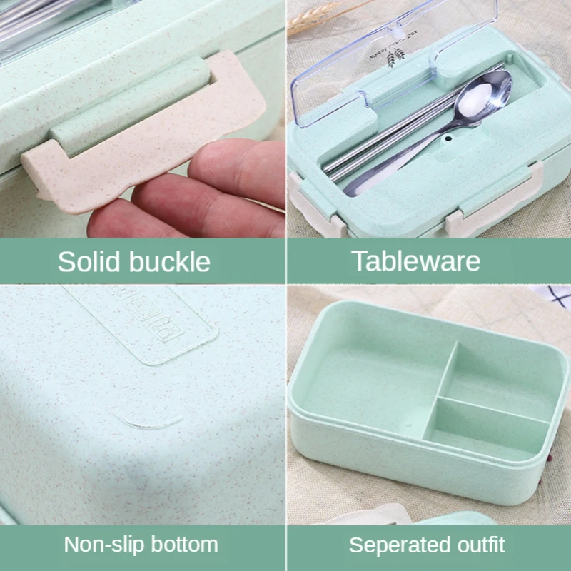 小麦麦わら電子弁当箱、食器、食品保存容器、子供、学校、オフィ - Food Storage Containers B&M のレビューと価格