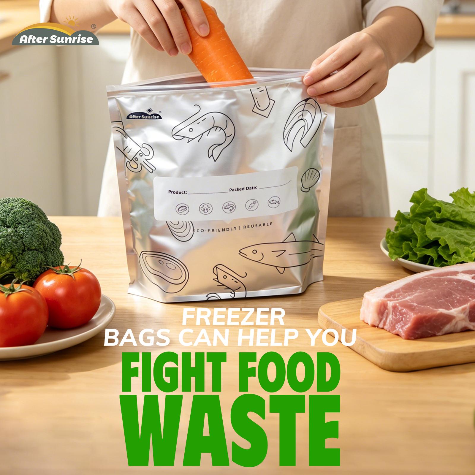 【冷蔵食品用】再利用可能なアルミホイル製密封保存袋、Afte - Food Storage Reusable Bags のレビューと価格