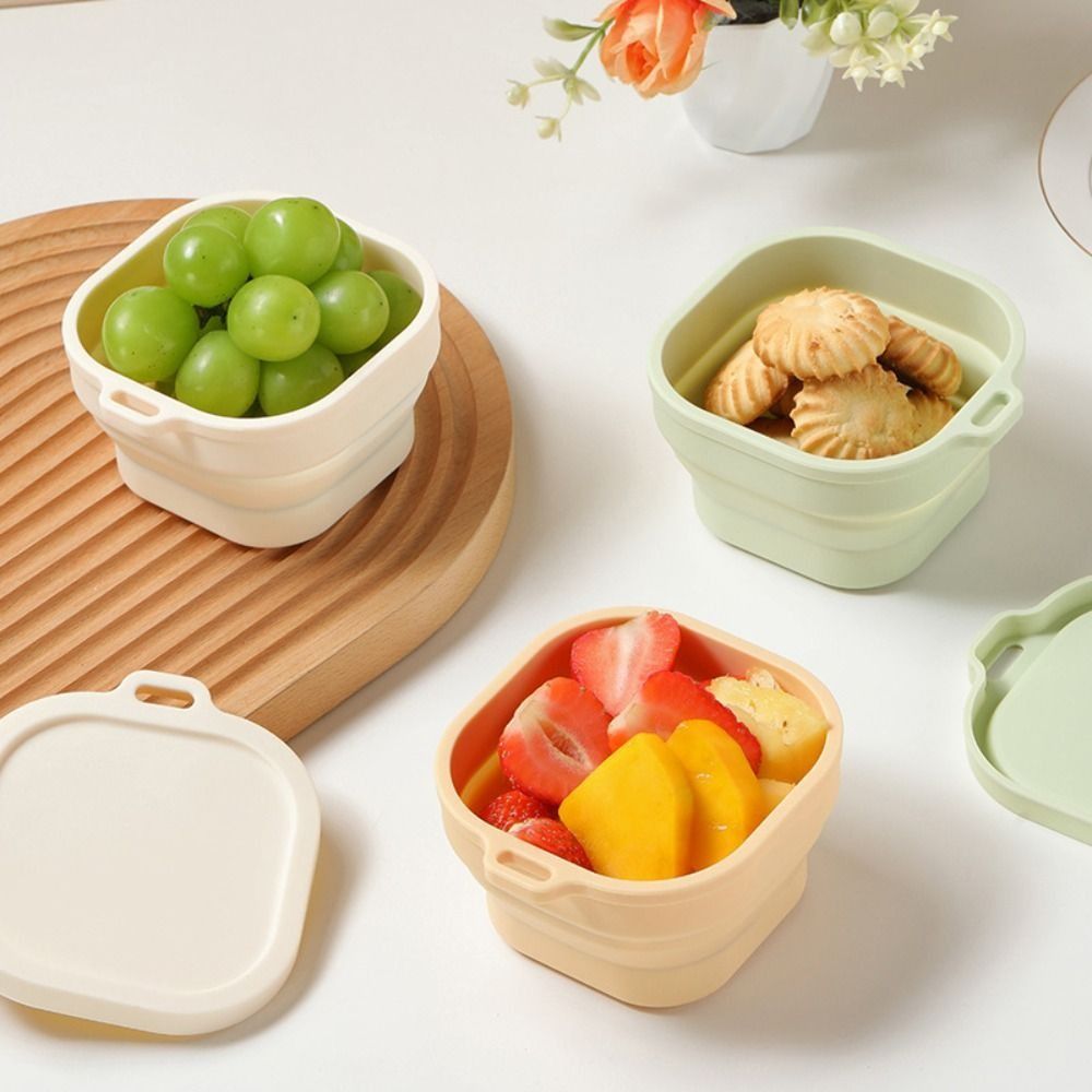 大容量400ml折りたたみ式ランチボックスシリコン製蓋付きキ - Food Storage Not Plastic のレビューと価格