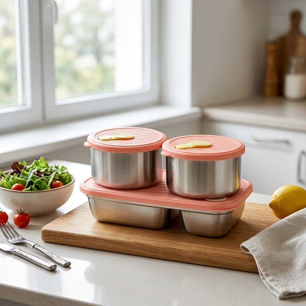 電子レンジ対応 304ステンレス製ランチボックスセット 弁当 - Food Storage Containers B&M のレビューと価格