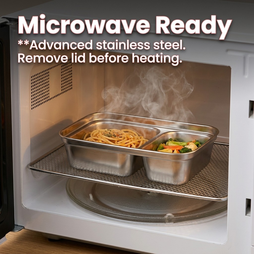 電子レンジ対応 304ステンレス製ランチボックスセット 弁当 - Food Storage Containers B&M のレビューと価格