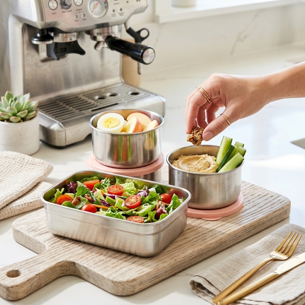 電子レンジ対応 304ステンレス製ランチボックスセット 弁当 - Food Storage Containers B&M のレビューと価格