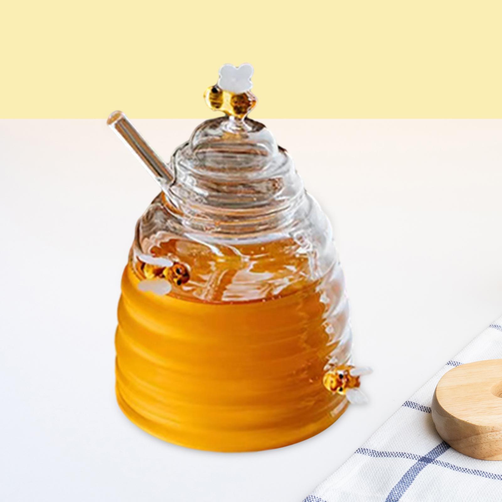 蜂蜜瓶 蜂蜜ポット 撹拌棒と蓋付き ガラス瓶保存容器 家庭用 - Food Storage With Glass Lids のレビューと価格