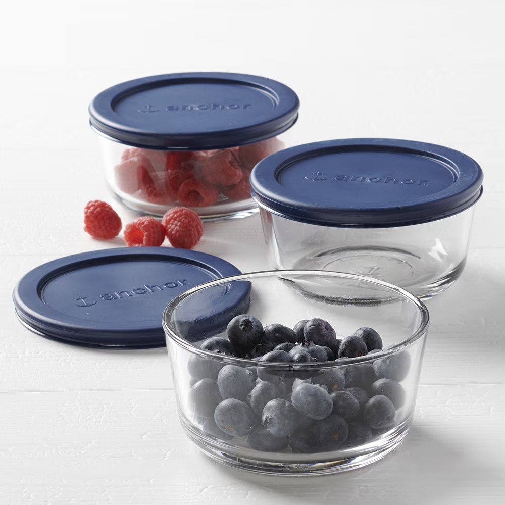 アンカーホッキング ガラス製食品保存容器 蓋付き、2カップサ - Food Storage Set Glass のレビューと価格