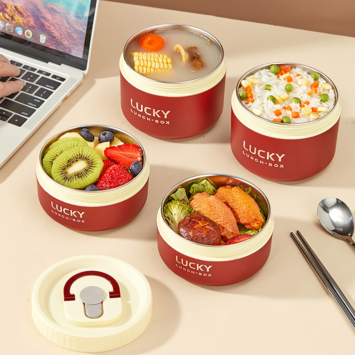 304 ステンレス鋼製保温弁当箱ポータブル漏れ防止断熱子供用 - Food Storage Containers B&M のレビューと価格